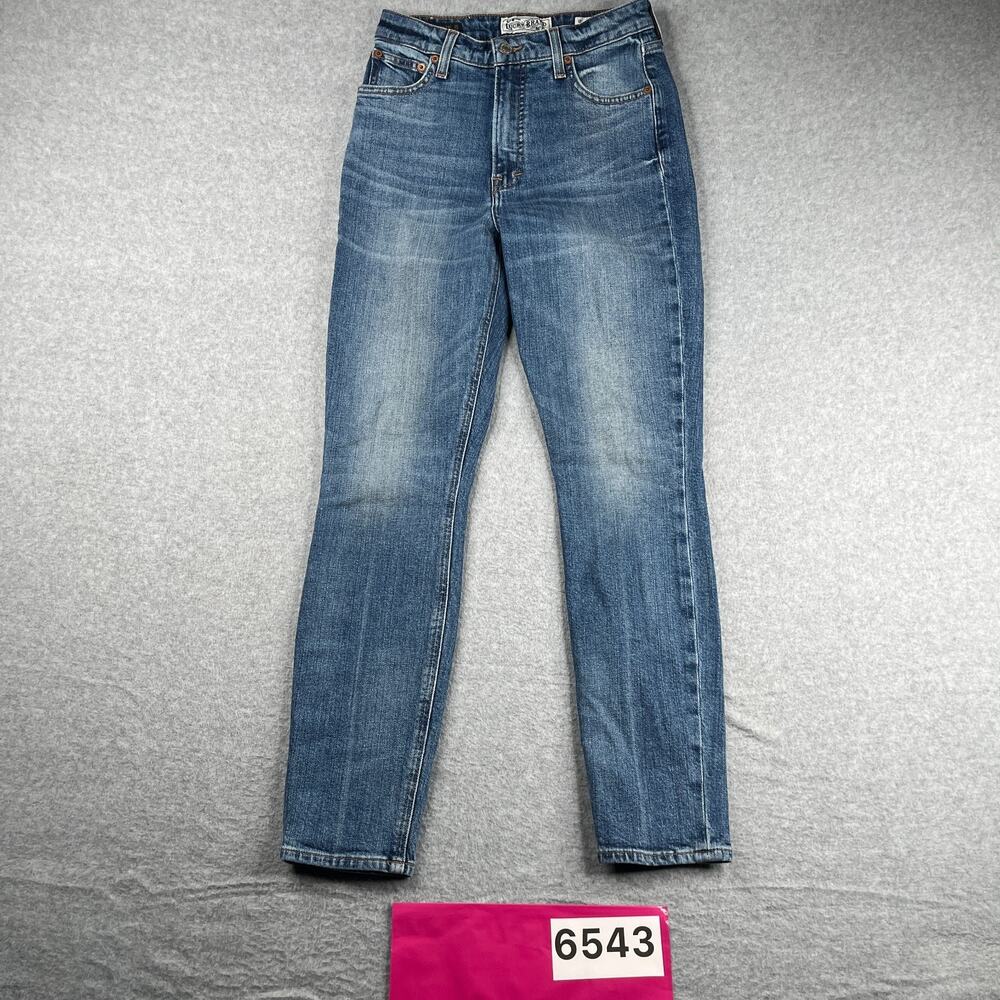Lucky Brand Bella Skinny Candiani Milan Denim Fabrics Blue Distressed Womens 0